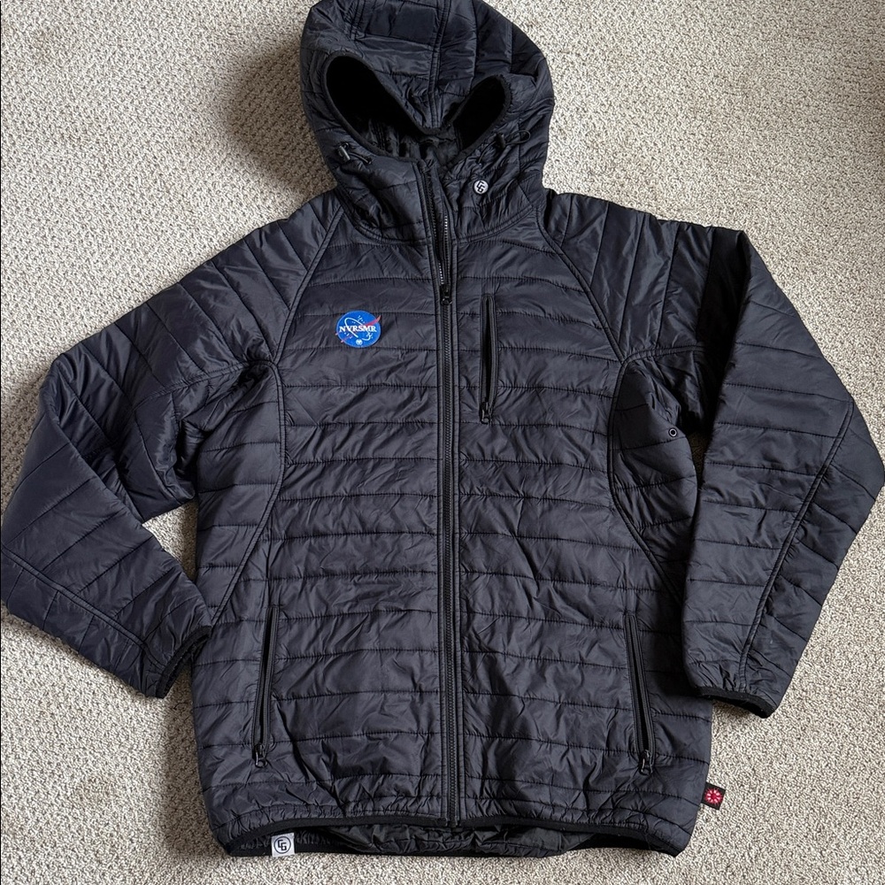 NASA NEver Summer Men's‎ Black Quilted Puffer Jacket szXL